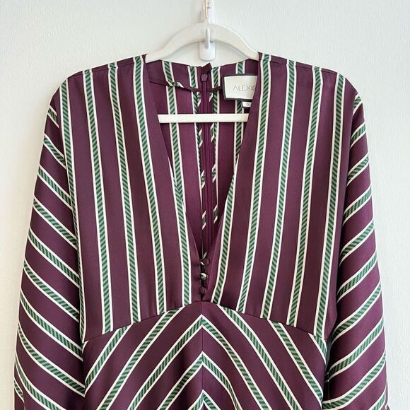 ALEXIS Tena Striped Plunging Empire Shift Dress Size Small Long Sleeve Striped - Picture 3 of 16
